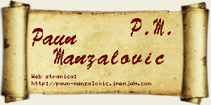 Paun Manzalović vizit kartica